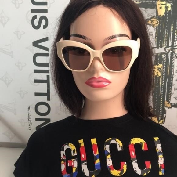 Authentic Gucci GG0806S 002 Cream Brown Sunglasses – New - Picture 7 of 12